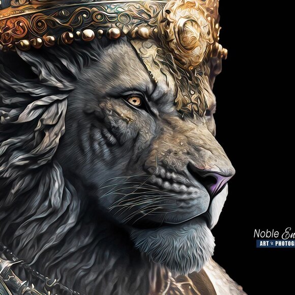 16x20 Royal Lion King Wall Art Watercolor Oil Painting Art Poster - Picture 4 of 8